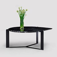 Contemporary coffee table DROP marblemetal baseround