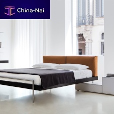 Double bed SHIN contemporarywith upholstered headboardash
