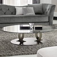 Contemporary coffee table LUDMILLAmetalmarbleround
