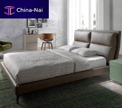 Double bed 7014contemporaryupholsteredwith headboard
