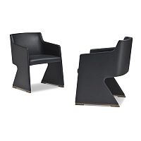 Contemporary chair OPHYindoorleatherbentwood