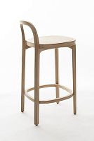 Contemporary bar chair SIRO+indoorleatherwooden base