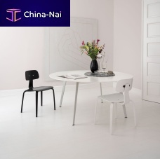 Contemporary dining table JW160oaklaminatealuminum base