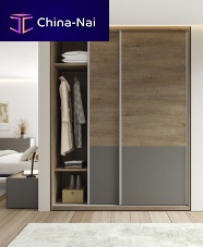 Modular wardrobe Drei contemporarylaminatewith sliding door