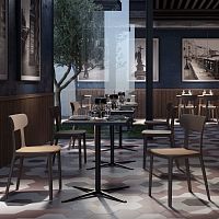 Contemporary dining chair CANOVA Woodindooroakpolypropylene base