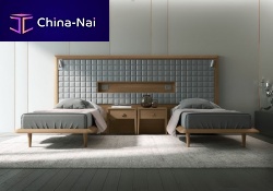 Double bed PRESTIGEcontemporarywith headboardwith side table