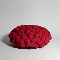 Contemporary pouf ANANAfabricbrassupholstered