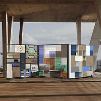 Mobile partition FLAT MOVEwoodencommercialfor offices