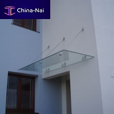 Entrance canopy Pensilinestainless steelglassflat