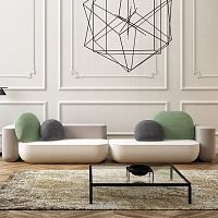 Modular upholstered bench OKOME / 25Acontemporaryfabricleather