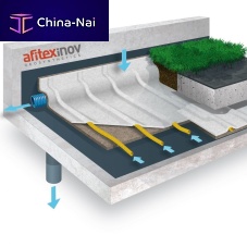 Non-woven drainage membrane COVERDRAIN FTpolypropylenefor filtrationwith mini-drains