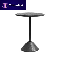 Contemporary high bar table DINGmarblelava stonepowder-coated steel base