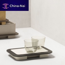 Wooden serving tray leatherhome