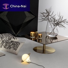 Contemporary coffee table FLASH : FLT03-M1glassbrassiron