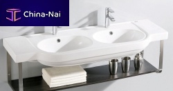 Wall-mounted washbasin HANNOVER 130porcelaindoubleoval