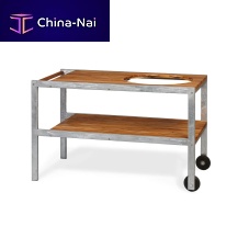 Contemporary table CLASSICteakrectangularon casters