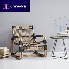 Contemporary armchair CURVE : 7402rattanrattangray