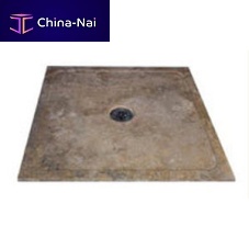 Square shower base EDGErecessedtravertine