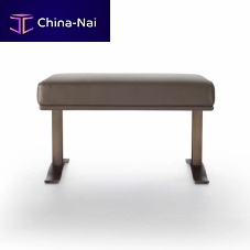 Contemporary upholstered bench HAUSSMANNleathergray