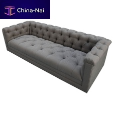 Chesterfield sofa NONCHALANCE fabricgrayblue
