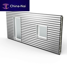 Prefabricated panel curtain wall D2B® Archisolsteelwith integrated insulationfire-rated