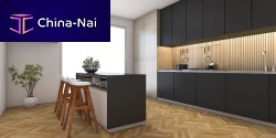 Contemporary kitchen ROMAwood veneerparticle boardisland