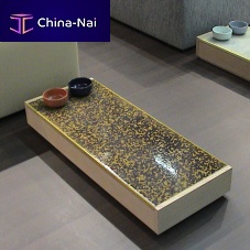 Contemporary coffee table MOTINAceramicsandstonemetal base