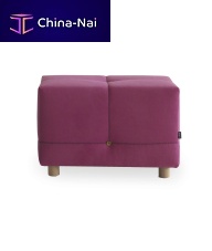 Contemporary pouf BOTTOMfabricsolid woodrectangular
