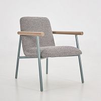 Contemporary chair ROUTESindoorfabricsteel base