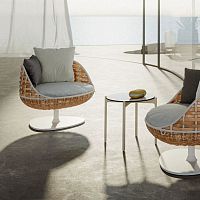 Contemporary armchair SWINGRESTfabricrattanaluminium