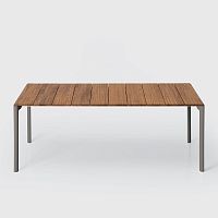 Contemporary table Makiteakglasslaminate