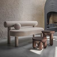 Contemporary sofa Gropius CS1fabricwhitebeige