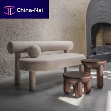 Contemporary sofa Gropius CS1fabricwhitebeige