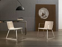Contemporary chair URKAindoorpolished stainless steelhome