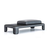 Contemporary upholstered bench QUARTAM fabricoak baseamerican walnut base