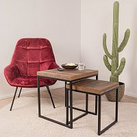 Contemporary coffee table HOHE TAUERN 58woodenmetal basesquare