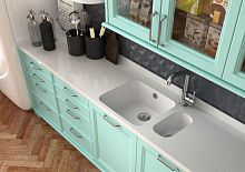 Double kitchen sink GANDIA 50without drainboardcompositeintegrated