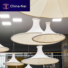 Ceiling sound-absorbing panel TRATTIhangingwoolaluminium