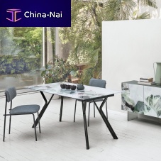 Contemporary table KATANA 130tempered glasslaminateporcelain stoneware