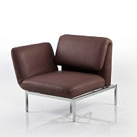 Contemporary chaise longue rorofabricleatherchrome steel