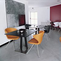 Contemporary table Sella 292beechstainless steelsteel base