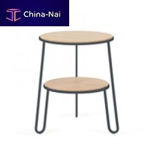 Contemporary pedestal table ANATOLEoakMDFmetal base