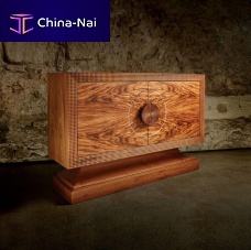 Contemporary chest of drawers oakwalnutleather