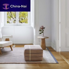 Contemporary pouf REVERSIBLEwoollinencotton