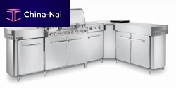 Outdoor kitchen SUMMIT®industrial stylesteelwith handle