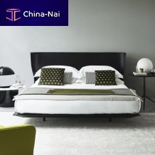 Double bed Alyscontemporarywith upholstered headboardleather