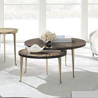 Traditional coffee table A WHOLE BUNCHwoodenwooden baseround