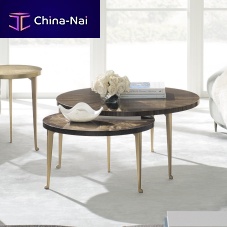 Traditional coffee table A WHOLE BUNCHwoodenwooden baseround