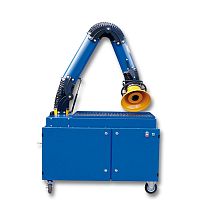 Mobile fume extractor Crawlair Mweldingcartridgewith extraction arm