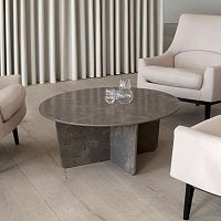 Contemporary coffee table TABLEAUlimestonelimestone baseround